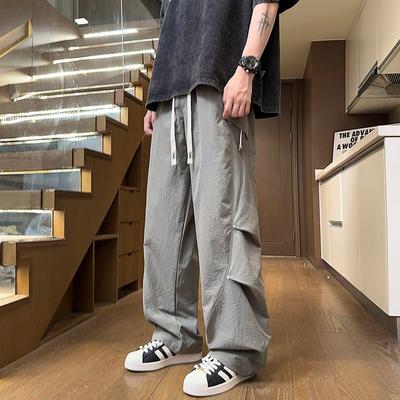 Spring and Summer New Men's Paratrooper Tooling Pants Men's High Street Loose Straight Wide-leg Pants Boys Trousers