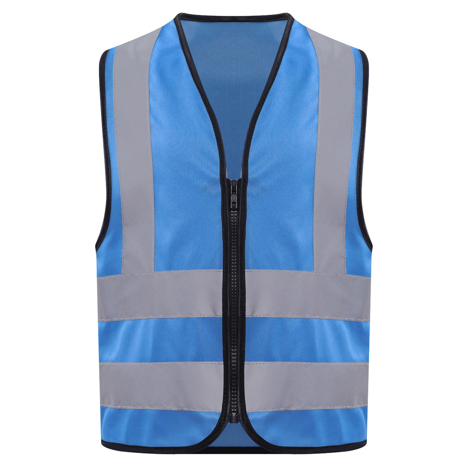

Boys Girls High Visibility Reflective Waistcoat Sleeveless Zipper Vest Safety Design Perfect for Volunteer Events