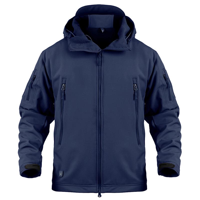 Soft Shell Waterproof Military Jacket Men Winter Warm Outdoor Hiking Hooded Camouflage Fleece Tactical Coat