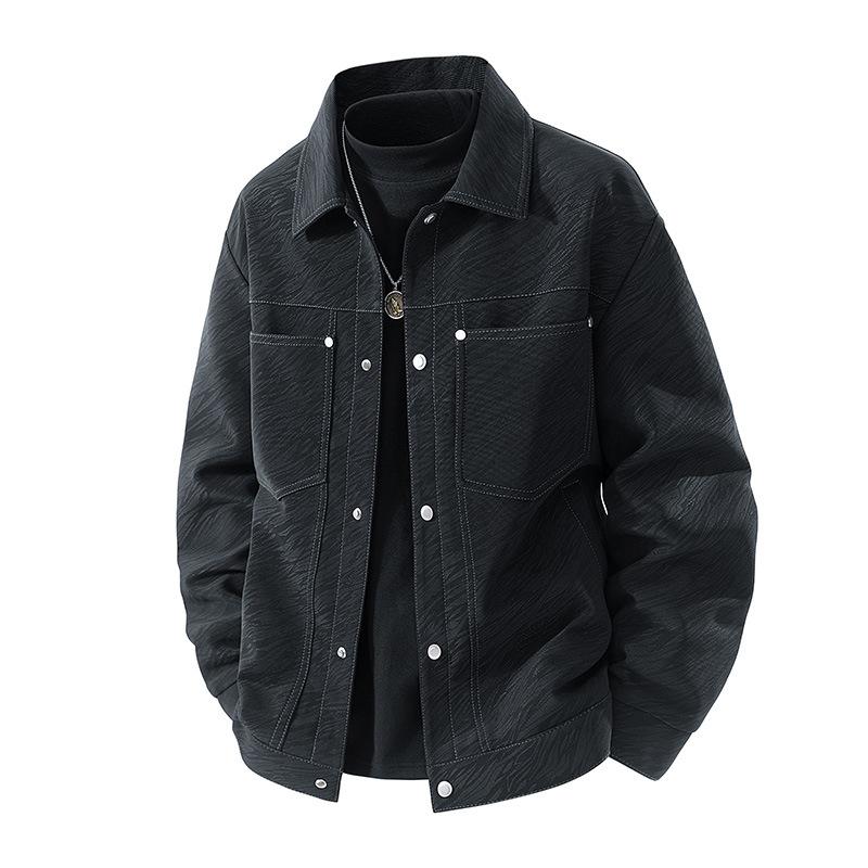 Men S Vintage Style Casual Turn Down Collar Work Jacket Light Fashion Outerwear