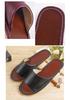 Sandales d'intérieur en cuir d'été: Pantoufles Antidérapantes, Semelle Souple, Couleur Unie pour Couples