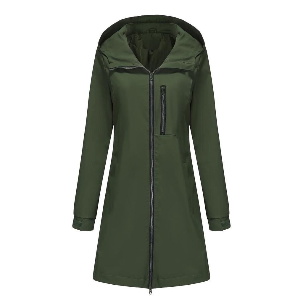 Women’s Trench Coats BRIGHT DEER Hooded Zip Up Long Sleeves Waterproof Windcheaters Autumn Winter Outdoor Sports Casual Wear