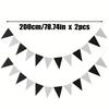 2-Pack Black & White Plastic Ribbon Flags - Perfect for Weddings, Birthdays, and Holiday Celebrations!