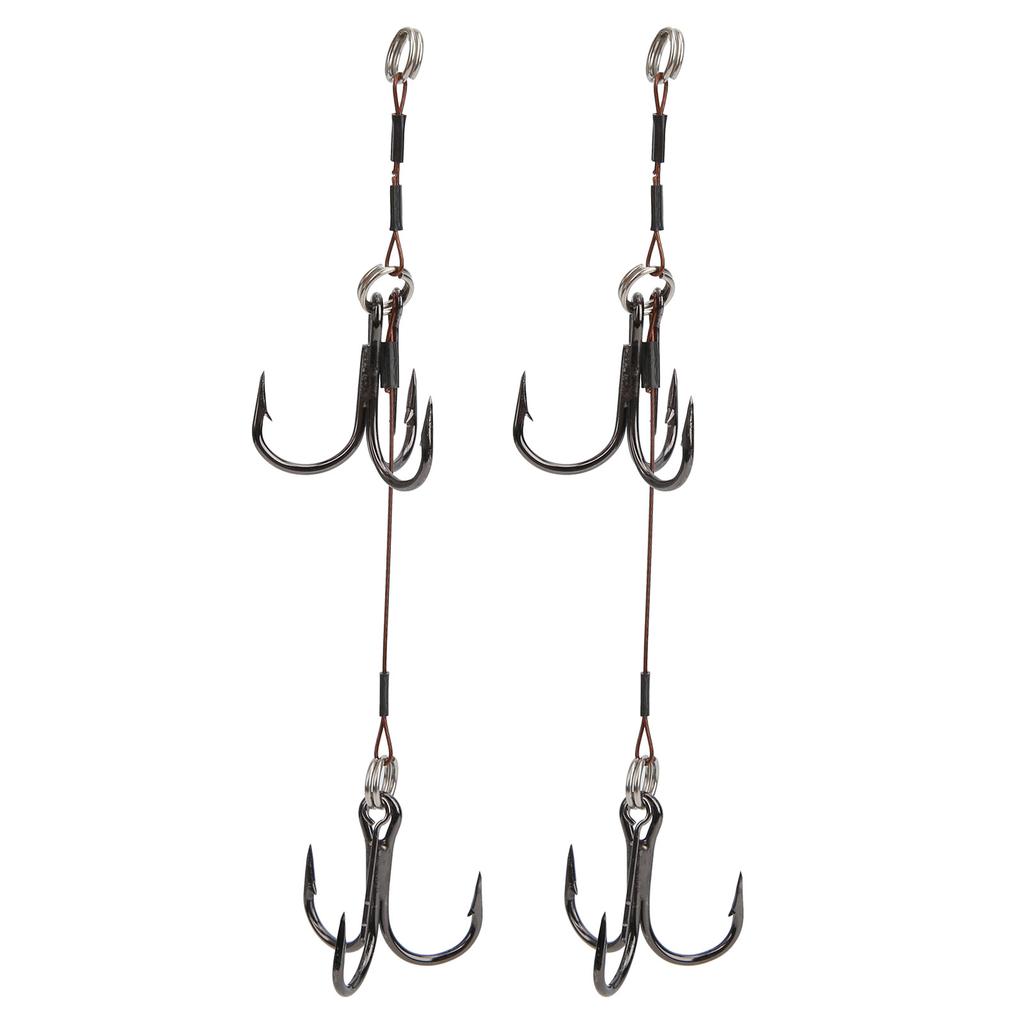 2 Set Fishing Hook Lure Bait Double Carbon Steel Sharpened Hook for Fishing Accessoreis