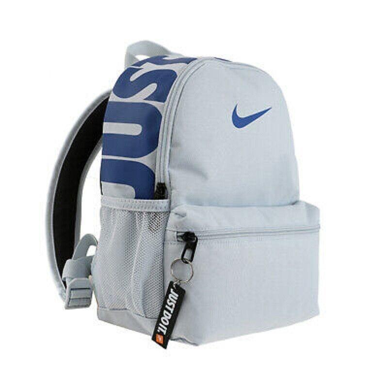 Nike Brasilia JDI Minimalist Fashion Durable Logo Letter Print Fabric Backpack Small Unisex Backpack Gray Blue BA5559-471