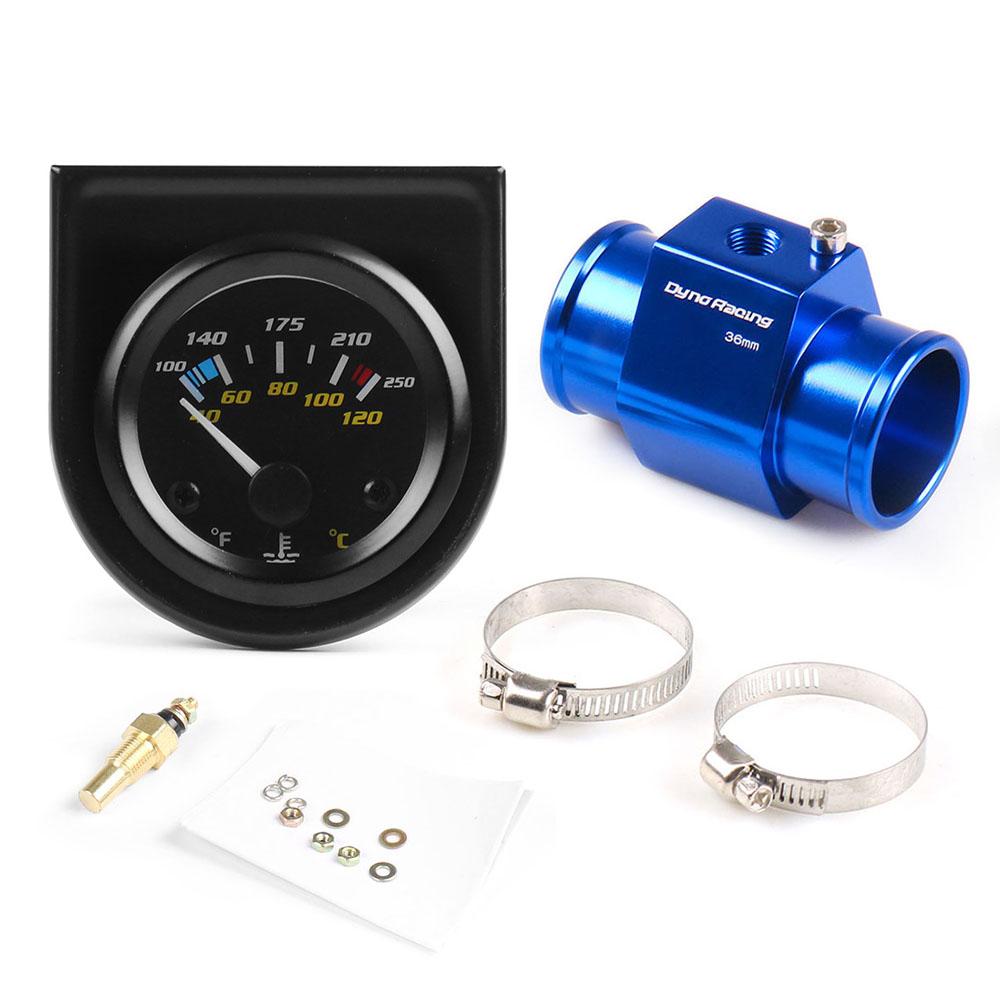 2'' 52MM White Led Water Temperature Gauge 40-120 Celsius/100-250 Fahrenheit With Water Temp Joint Pipe Sensor Adapter 1/8NPT