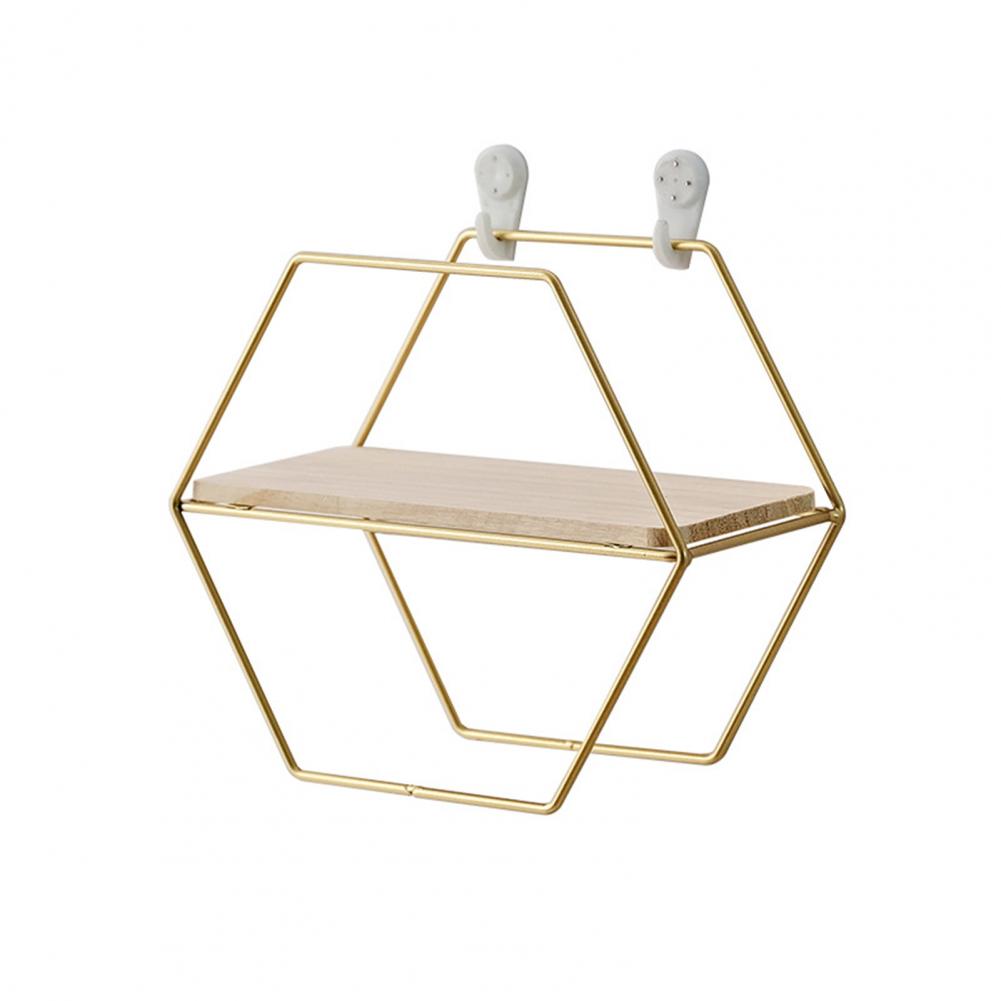 Iron Storage Shelf Geometric Nordic Style Storage Rack Novelty Artistic Storage Holder DIY Wall Mounted Home Decor Storage Shelf