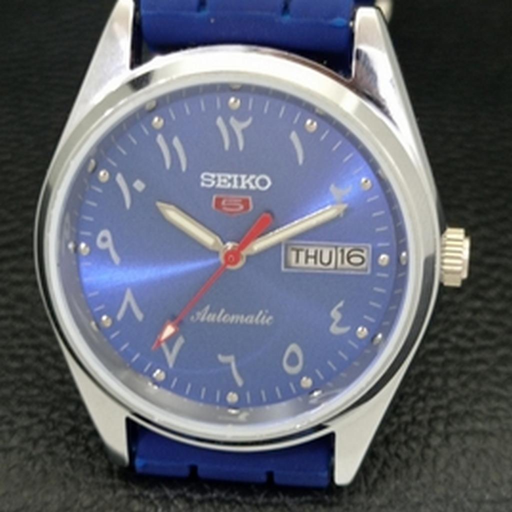 REFURBISHED AUTOMATIC SEIKO 5 JAPAN 6309A MENS ARABIC BLUE DIAL WATCH A427356-2 QRL-a427356