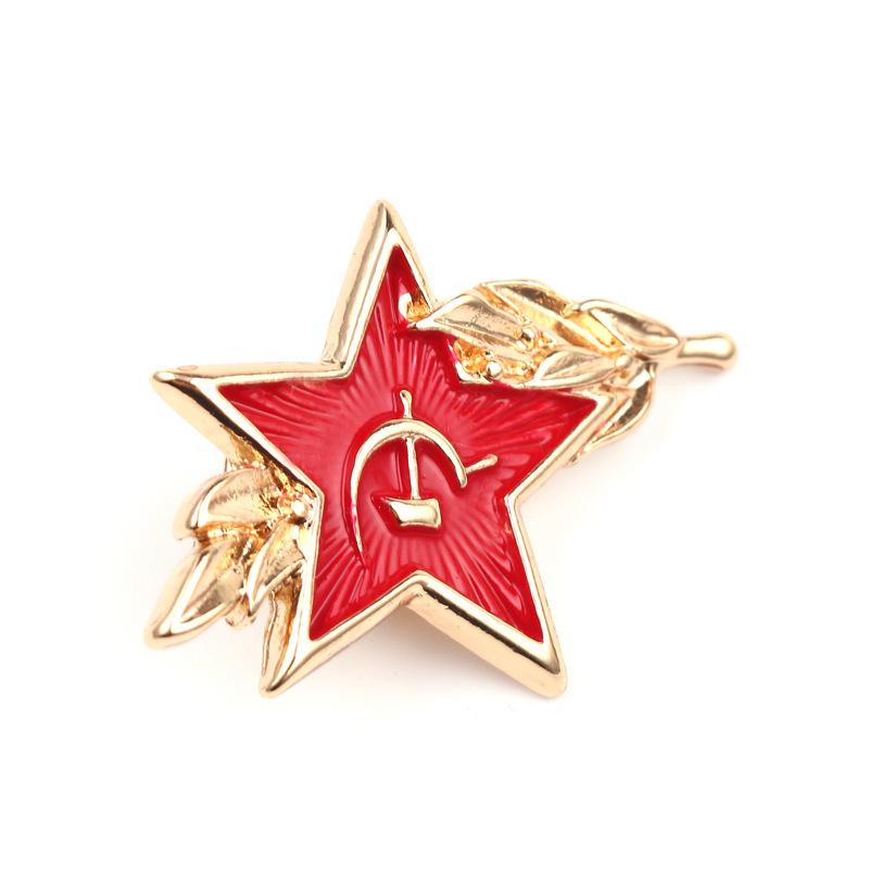 Red Star Feather Symbol Brooch Europe, America and the Soviet Union CCCP Metal Badge Lapel Pin Jewelry