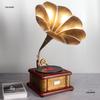 Vintage European-Style Gramophone Ornament: Nostalgic Record Model for Living Room or Wine Cabinet Decor