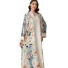 SW0910 Middle Eastern Inspired Muslim Women's Printed Abaya Dress