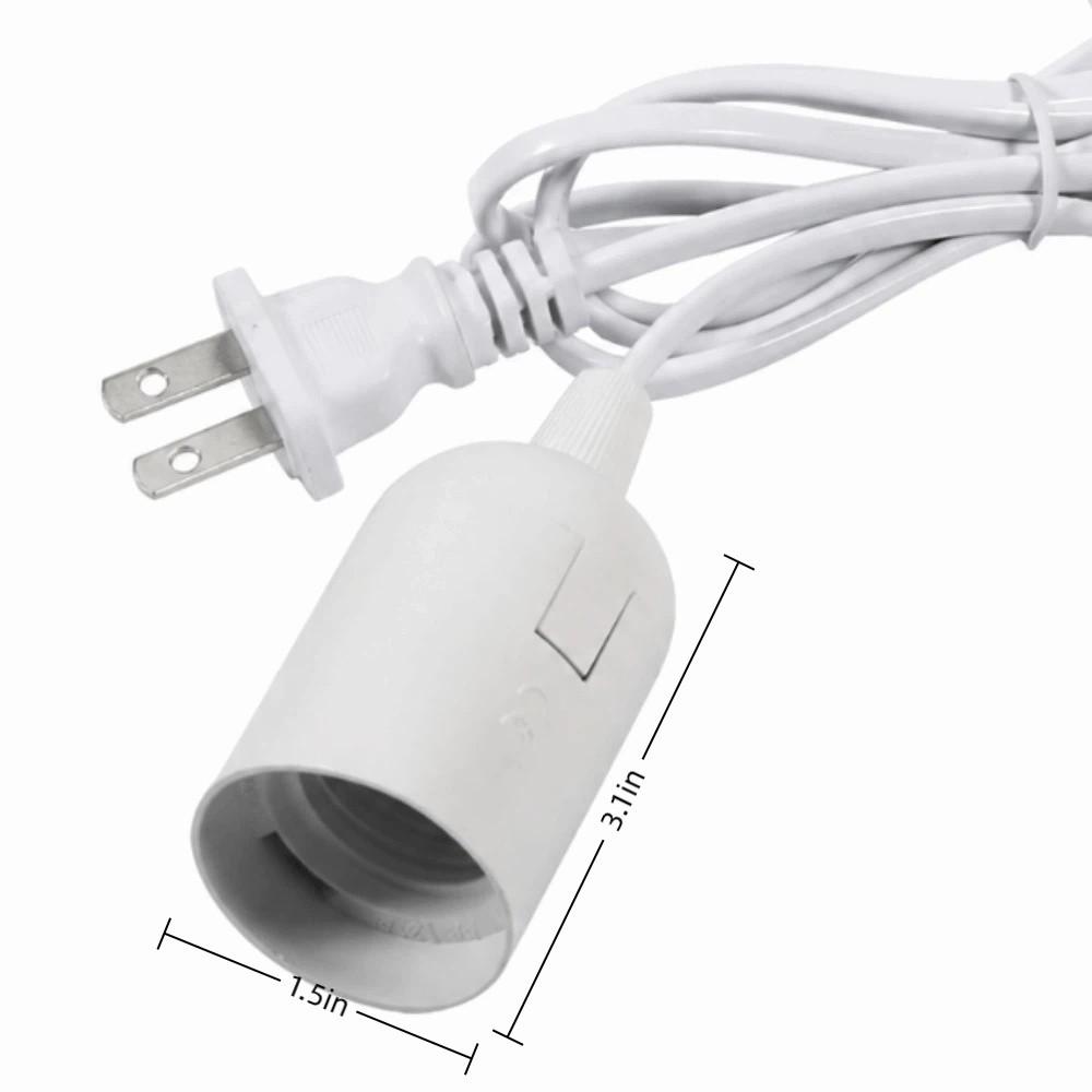 2PCS E27 Base Light Socket Holder Plastic Material Bulb Socket Adapter Hanging Lamp Kit Indoor Use