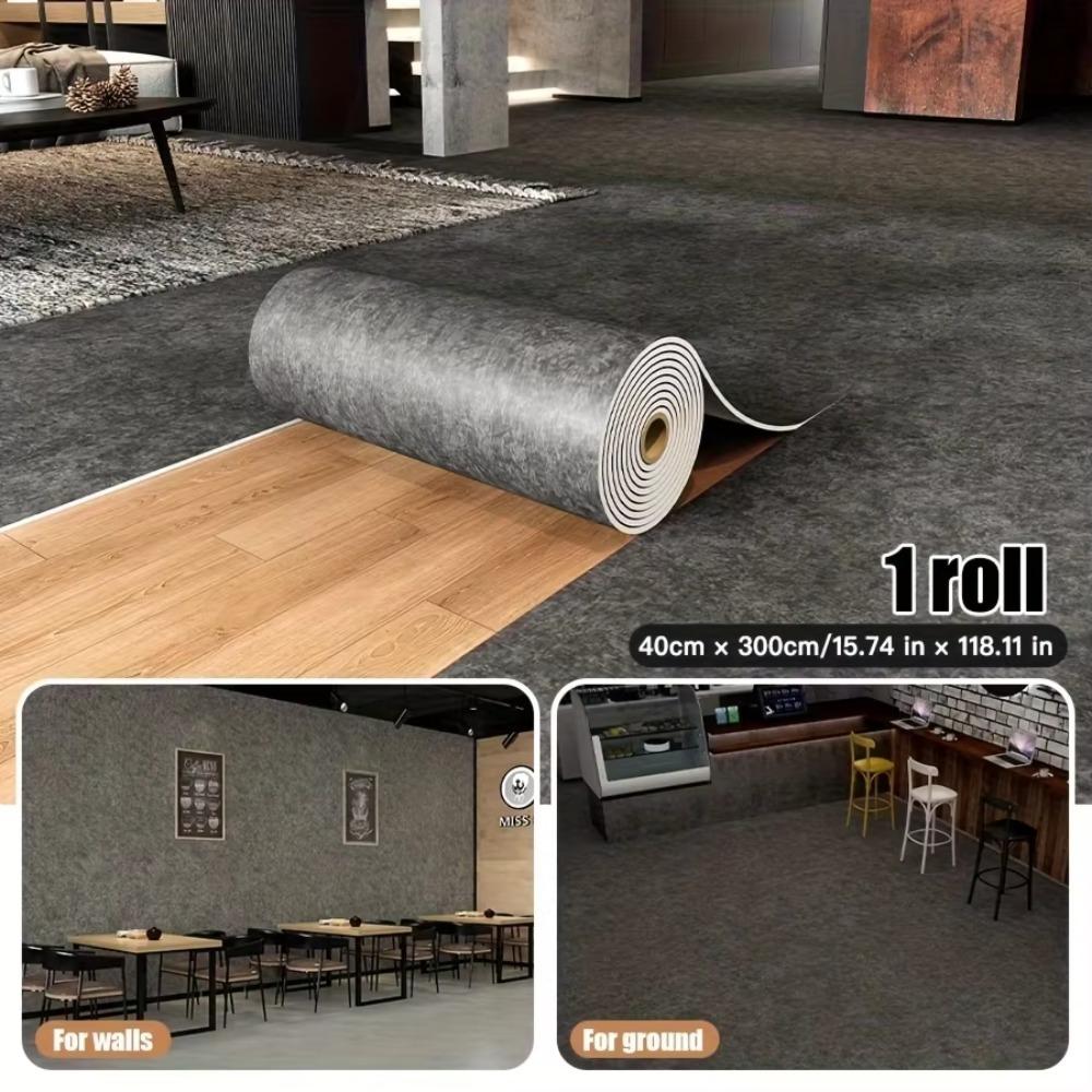 Self-Adhesive Vinyl Wallpaper Concrete Texture Thickened Foam Wall Panels Interior Decor 3M×40cm Waterproof Wall Stickers Home
