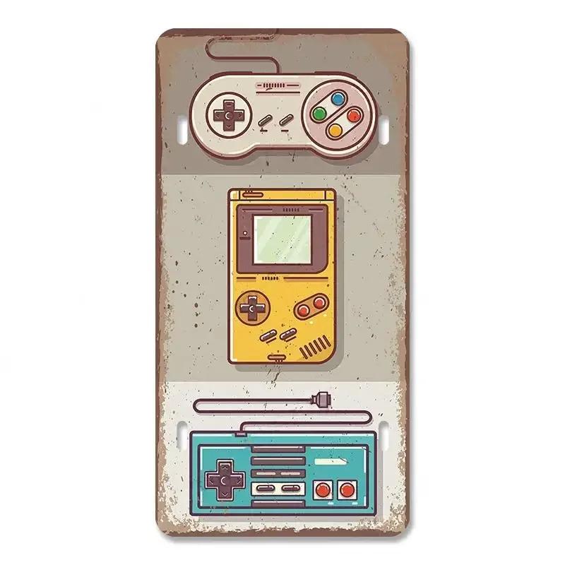 Vintage Video Game License Plate Metal Sign Playstation Gamer Metal Tin Poster For Boys Play Room Workshop Home Wall Art Decor