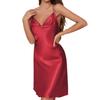 New Women's Pajamas Simulated Silk Thin Suspender Pajamas Sexy European and American Solid Color Satin Home Pajamas