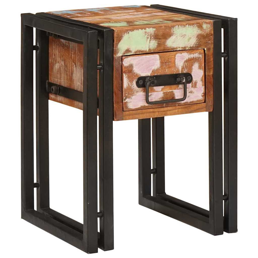 Side Table 30 X 30 X 40 Cm Solid Upcycled Wood
