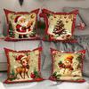 Christmas decoration pillowcase New Year gift Santa Claus Fawn Snowman pattern home room decoration sofa cushion cover