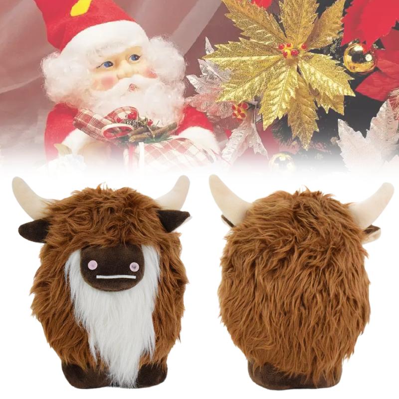 Cattle Highland Scottish Plush Toy Long Hair Bull Doll Xmas Gift Decoration