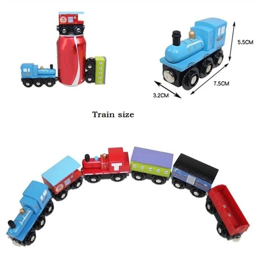 Railway Vehicles Magnetic Train Toys Wooden Track Trains Car Railway Tracks Train Kids Gifts