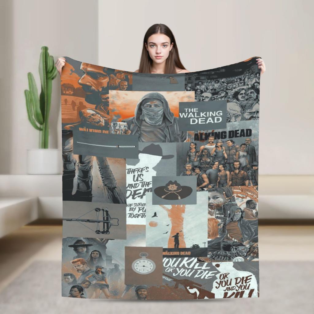 The Walking Dead Blankets Coral Fleece Plush Movie Daryl Dixon Rick Grimes Ultra-Soft Throw Blanket for Home Couch Bed Rug