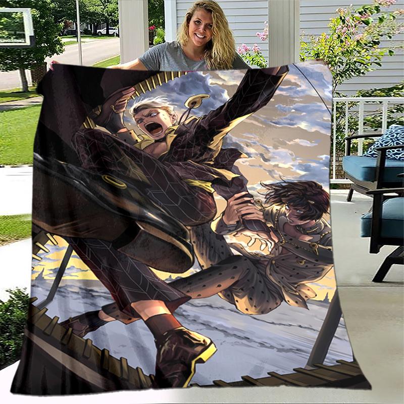 1pc Blanket JoJo's Bizarre Adventure3 Print Design, Lightweight Blanket for Sofa, Bed- Soft &Warm, Gift for All Seasons like Christmas, Halloween