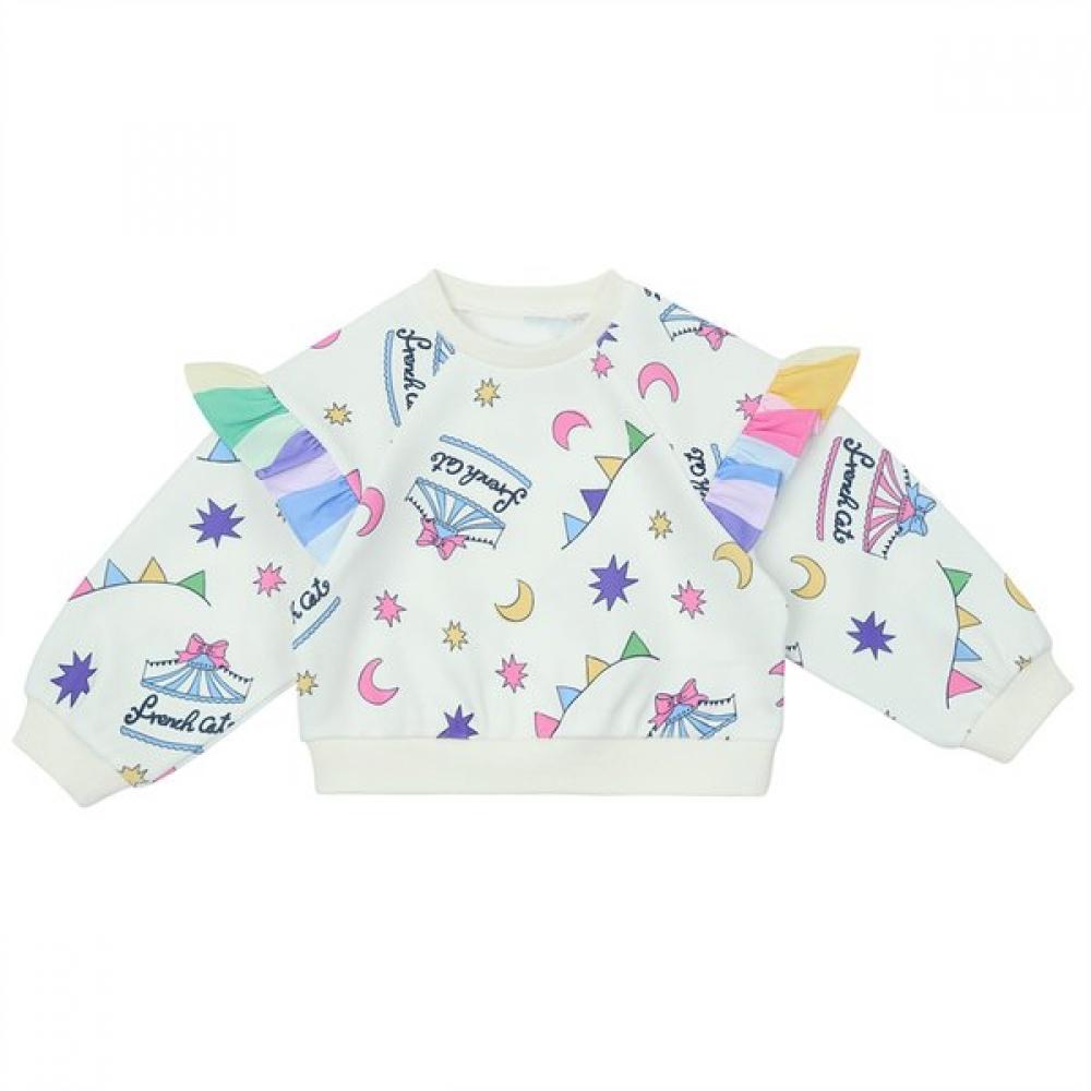 French Cat Iv festIval Printed Sweatshirt Q51dbt210w1 Ivory/110