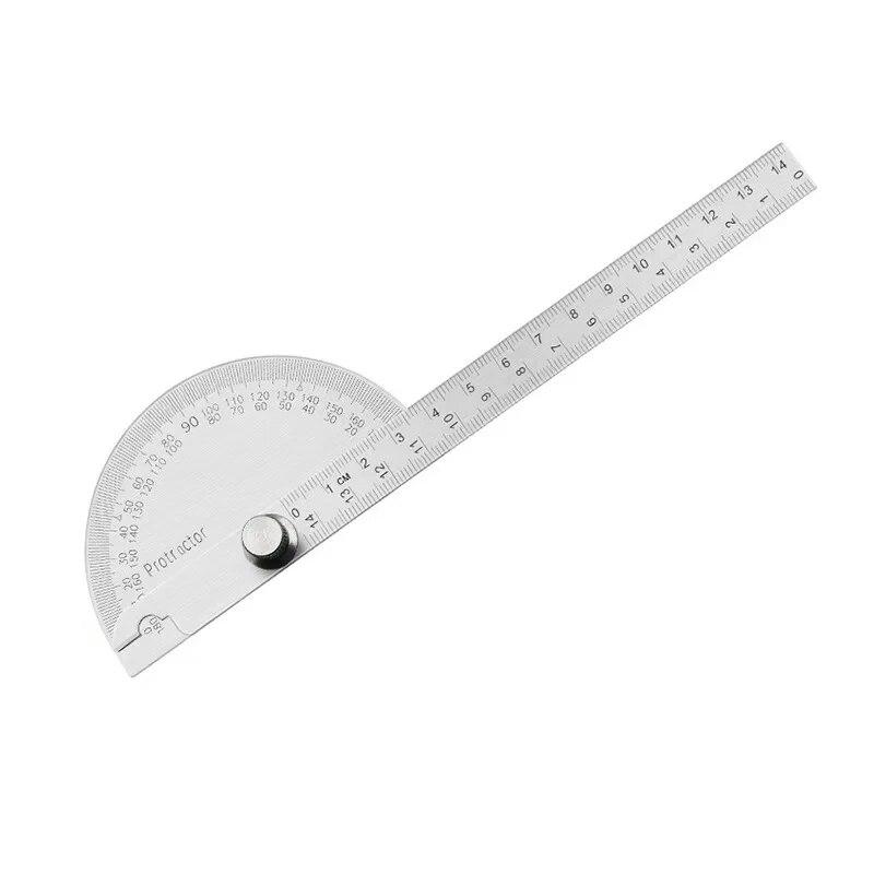 Rapporteur Règle d'angle Jauge de division Règle d'angle Semi-circulaire 180 Degrés Règle d'angle de charpentier 14cm 1PC