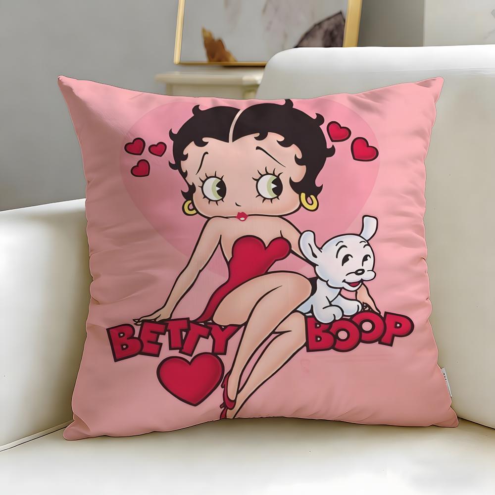classic cartoon character Betty Boop Cushion Cover Soft EasyWash Pillow Case Versatile for Couch Bed Travel and Office