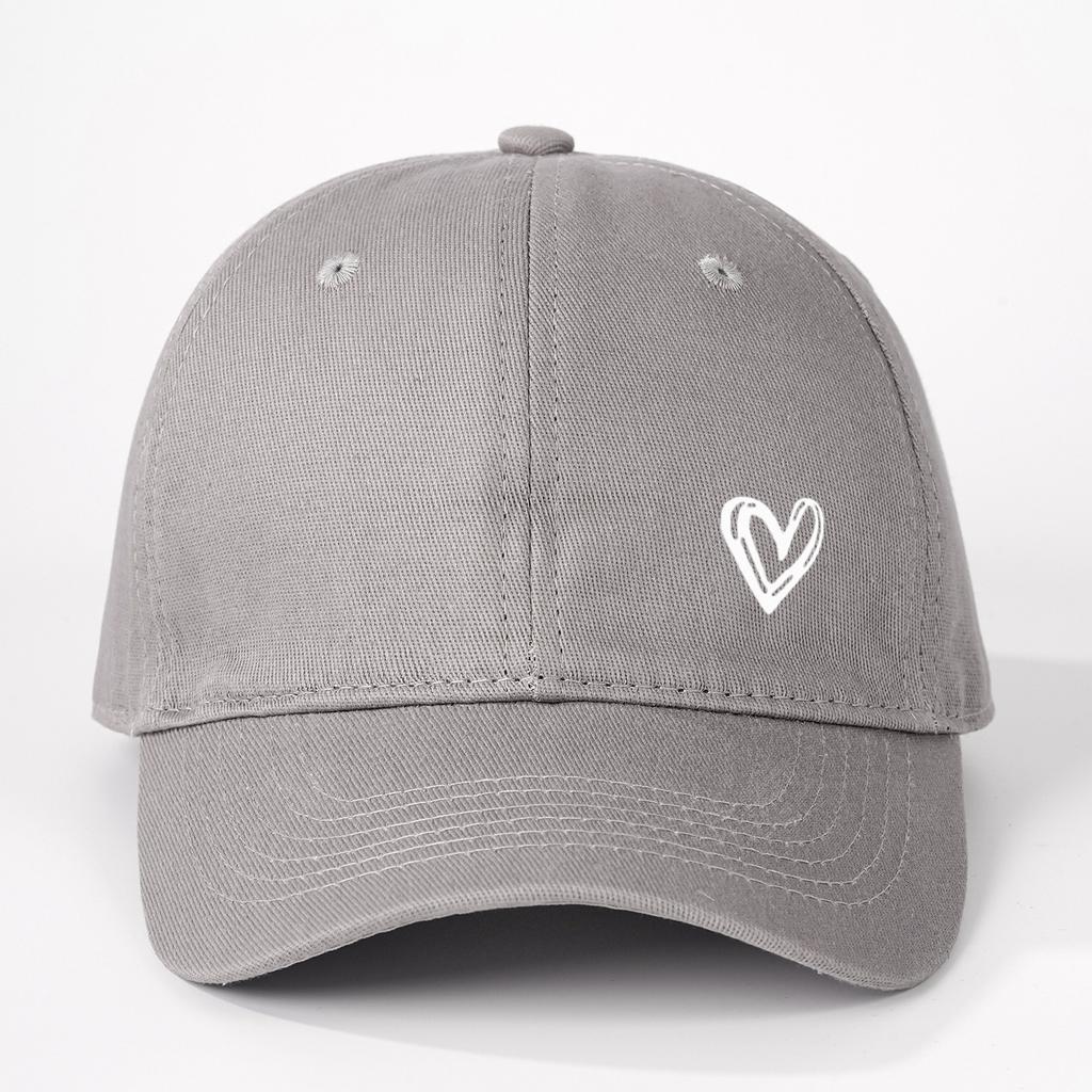 Solid color love printed baseball cap for both men and women, suitable for casual and versatile travel, sun protection, and gath