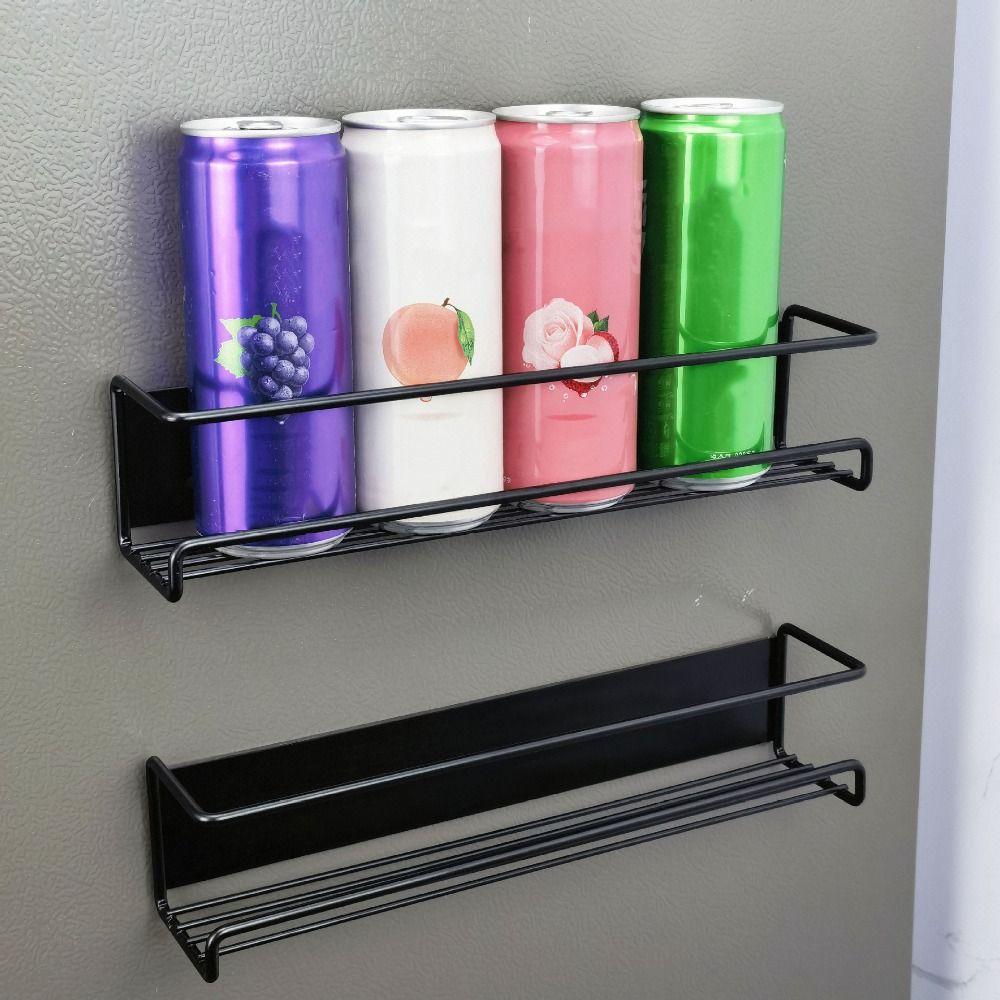 1/2/4Pcs Space Saving Fridge Magnetic Shelf Storage Rack Refrigerator Side Shelf  Cabinet