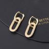 Geometric Oval Rectangle Hoop Earrings For Women Zircon Wedding Jewelry Elegant Dangle Earings