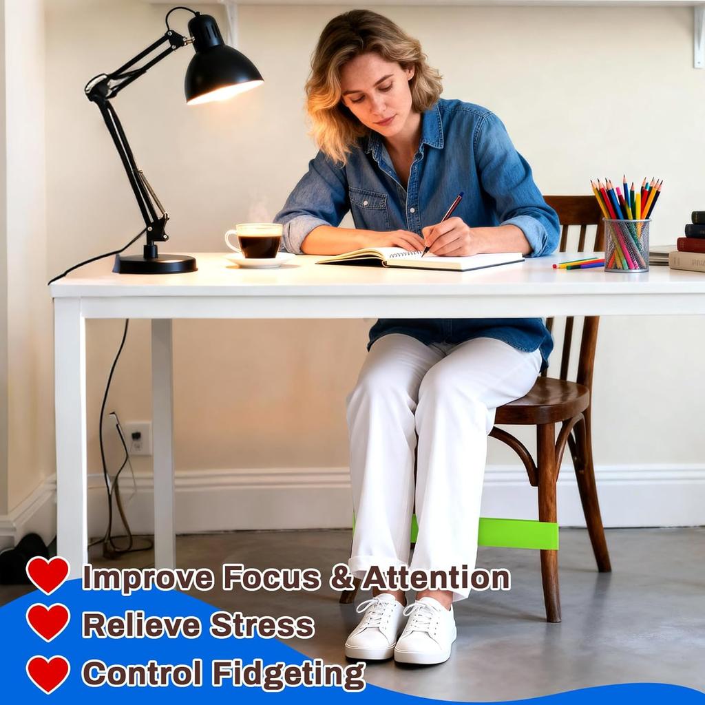 4PCS Chair Bands for Fidgety Feet - Colorful Classroom Must Haves, Chair Bands for ADHD Sensory ADD Autism, Kick Band for Classroom, Flexible Band