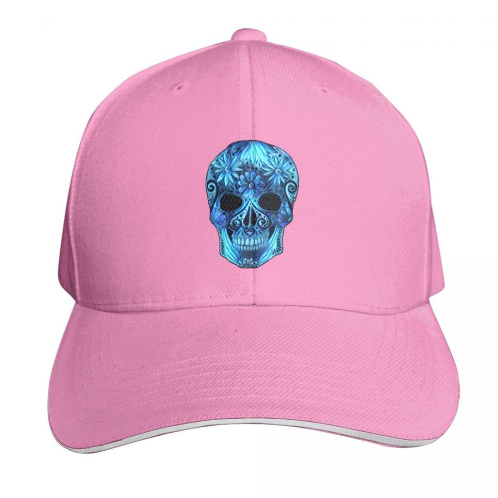 Electric Blue Sugar Skull Baseball Cap Tactical Cap Horse Hat Luxury Cap Hiking Hat Unisex Womens