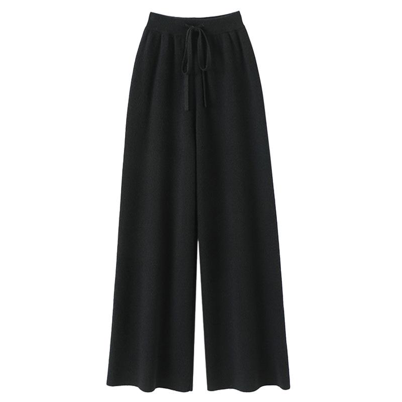 2024 Autumn/Winter Women's 100% Pure Cashmere Wide-Leg Knitted Pants