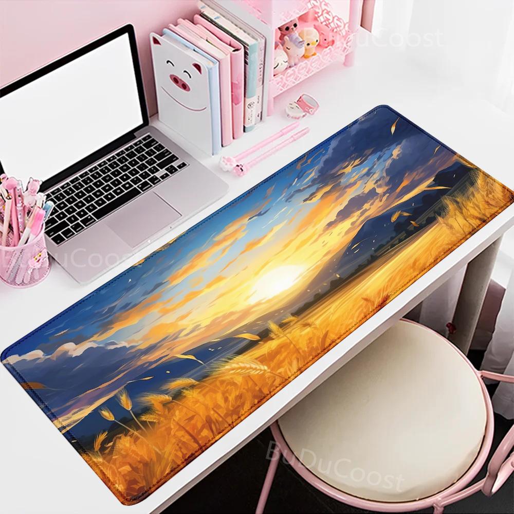 

mouse pad Gaming Green Plant Flower Aesthetics XL Computer mousepad XXL Playmat Natural Rubber Office Carpet Computer Mice Pad 300x600x2mm