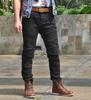 VOLERO Men's Slim Fit Straight Leg Biker Riding Jeans with Flap