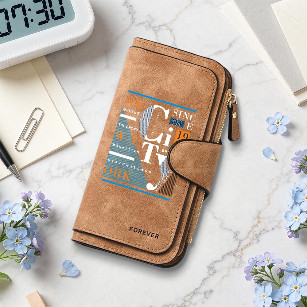 New York City Print Multi Slot Long Wallet For Daily Use
