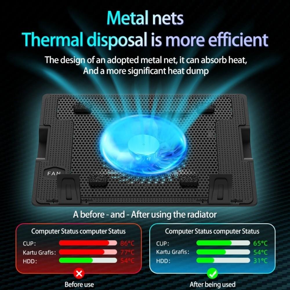 Adjustable Laptop Cooler Base Stand Two USB Port Notebook Radiator Bracket  Office/Home Use