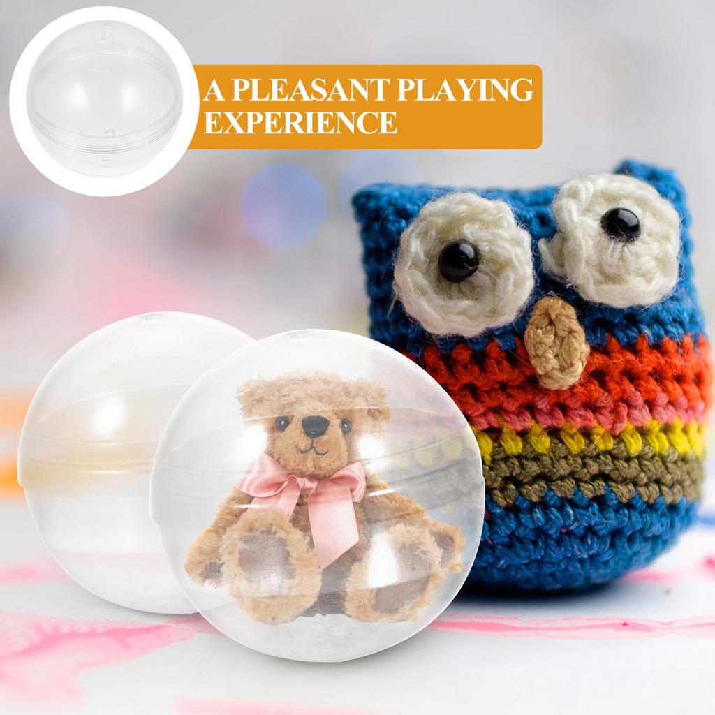 10pcs Twisted Balls Plastic Round Fillable Easter Eggs For Party Favors Candy Storage Gumballs Vending Machine Empty