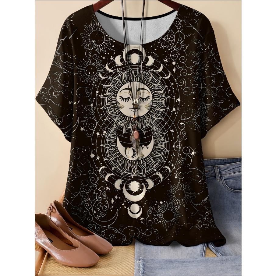 

Женская повседневная футболка с 3D-принтом больших размеров XL-7XL, свободного кроя, с круглым вырезом и короткими рукавами 3XL