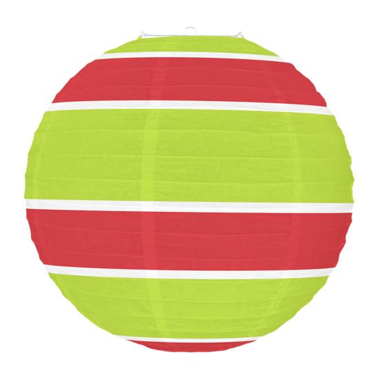 Red And Green Paper Lantern 12 Inches Christmas Hanging Round Lantern for Indoor Outdoor Holiday Ceiling Decor