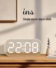 Minimalist LED Digital Display Alarm Clock with Mirror Surface for Students and Children - Model 6637.