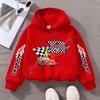Cartoon Car Lightning McQueen Children's Pullover Hoodies Creative Anime A-Z  Letter Patterns Sweatshirt Kid Fashion Casual Top