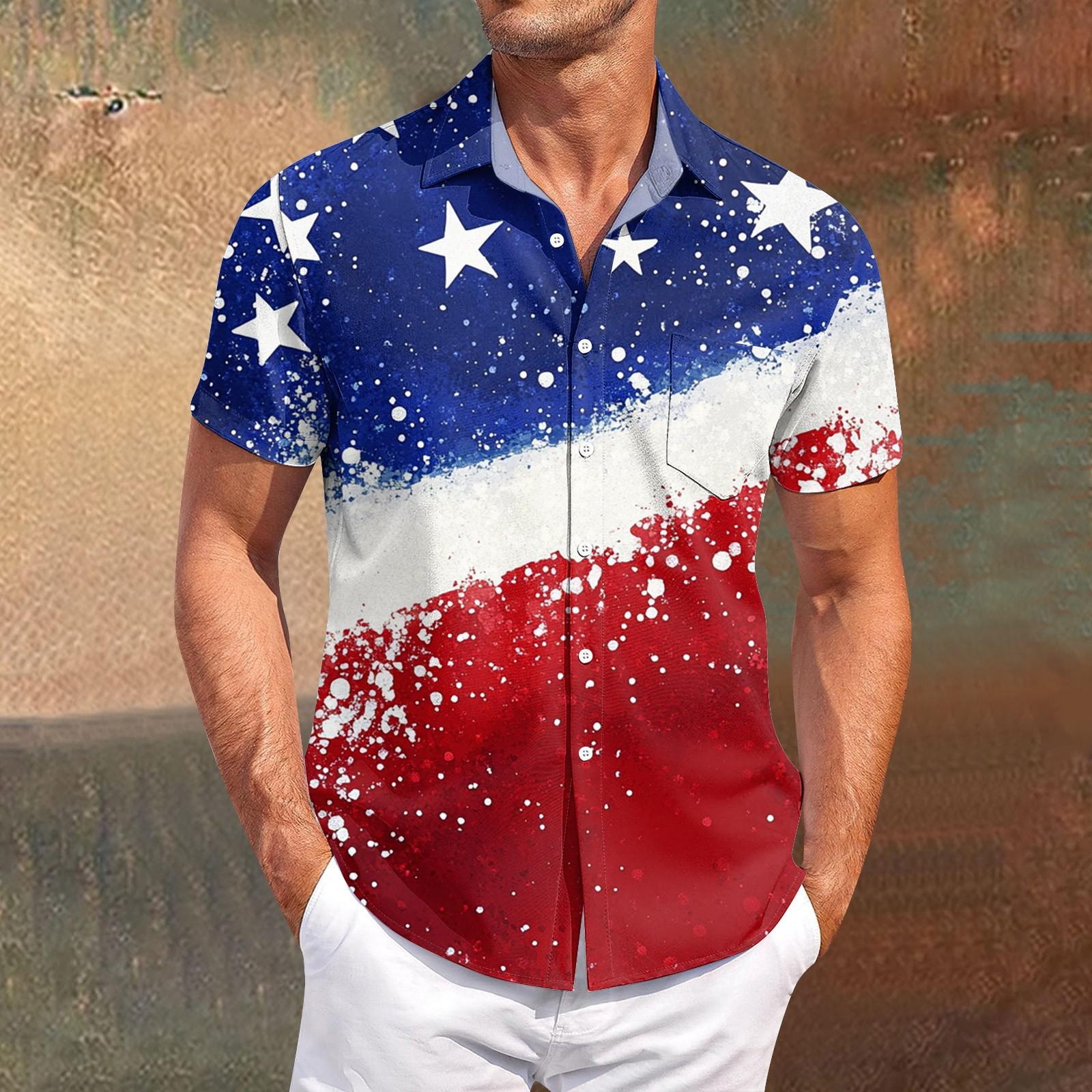 

Мужская повседневная рубашка с короткими рукавами, облегающая, стильная, с гавайским принтом L белый