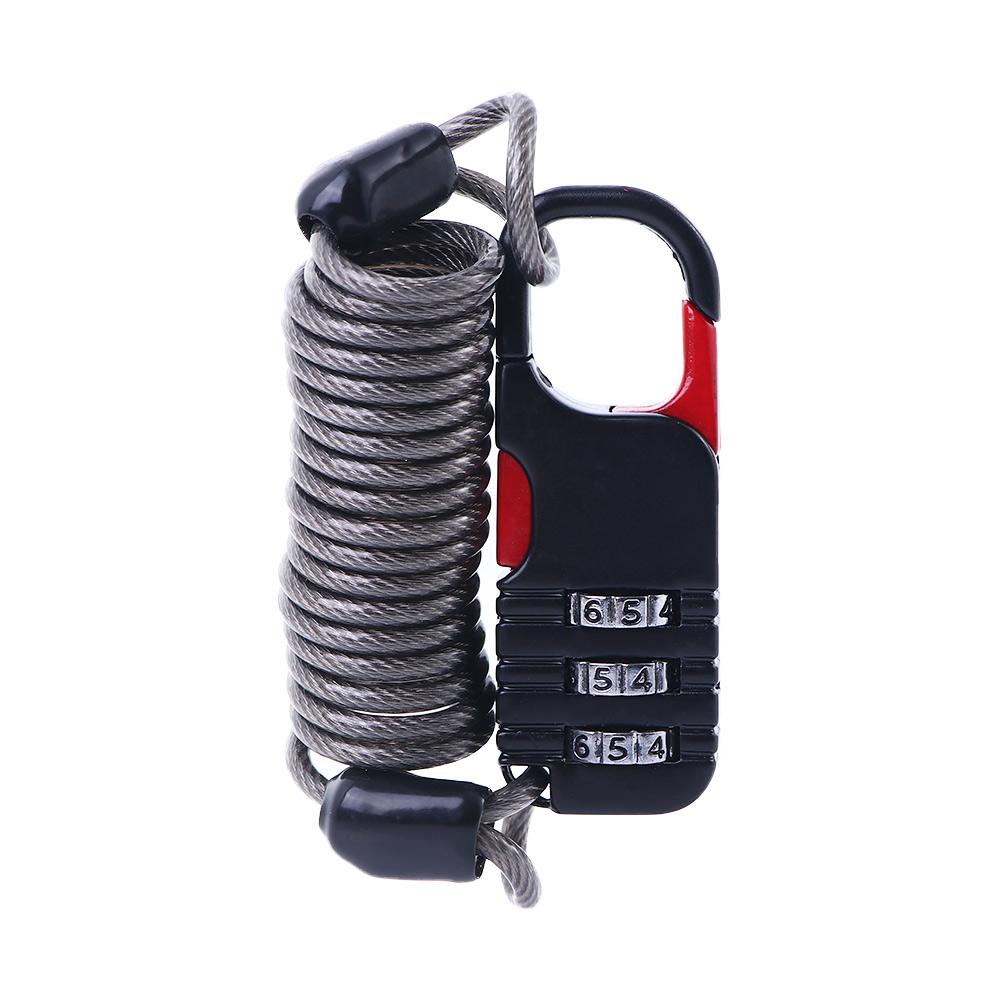 3 Digit Combination Password Cable Lock Cable Security Lock Helmet Lock Cable Lock Bicycle Lock