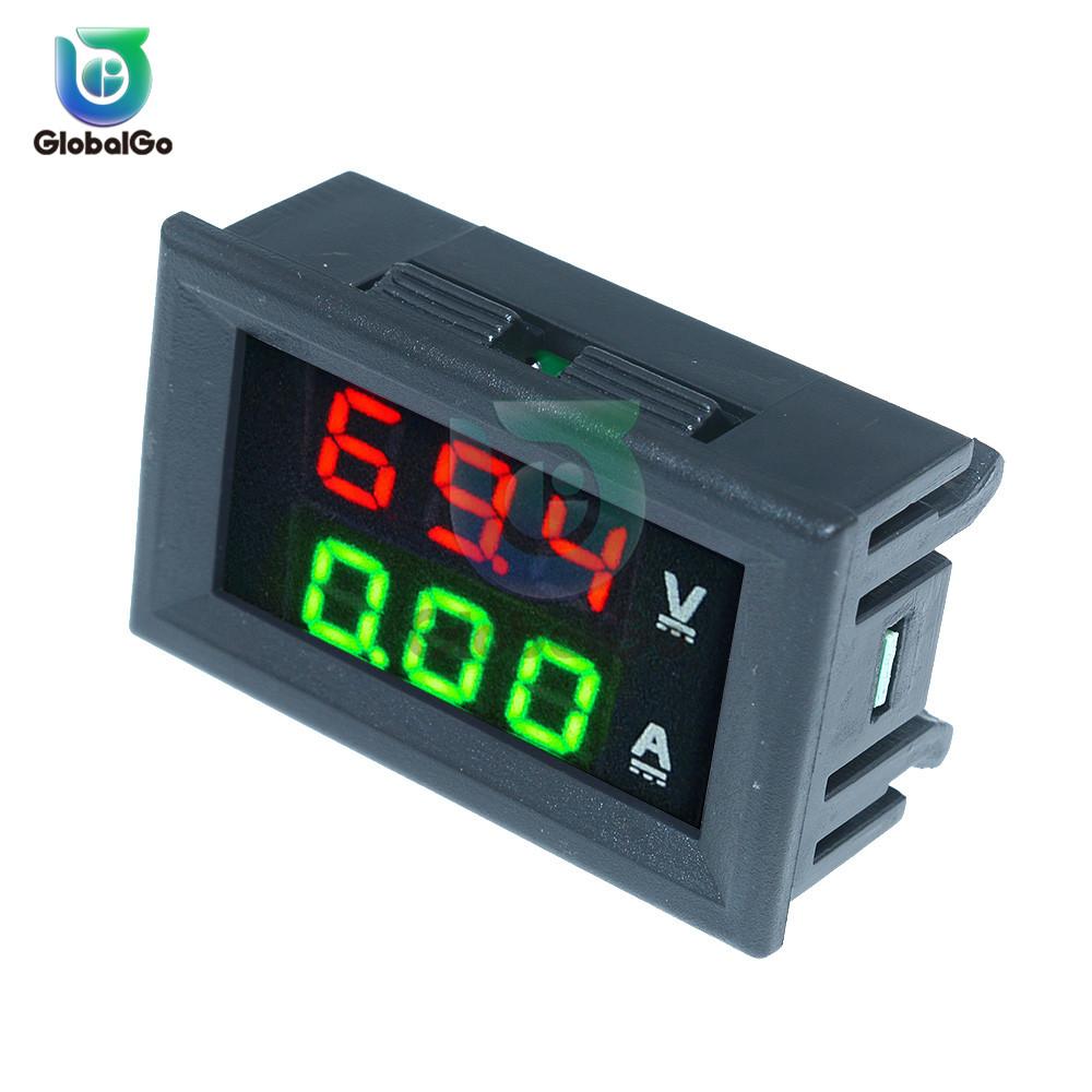 Mini Digital Voltmeter Ammeter DC100V 10A Panel Amp Volt Voltage Current Meter Tester Blue Red Dual LED Display Voltmeter Tool
