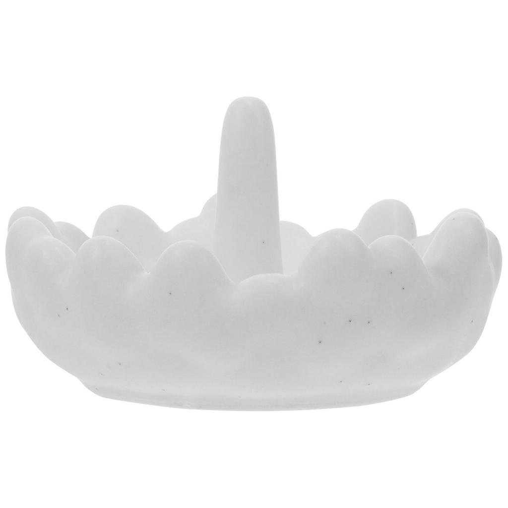Trinket Storage Plate Jewelry Dish Scandinavian Style Photography Props White Ceramic 10.50X10.50X5.50CM 1Pack