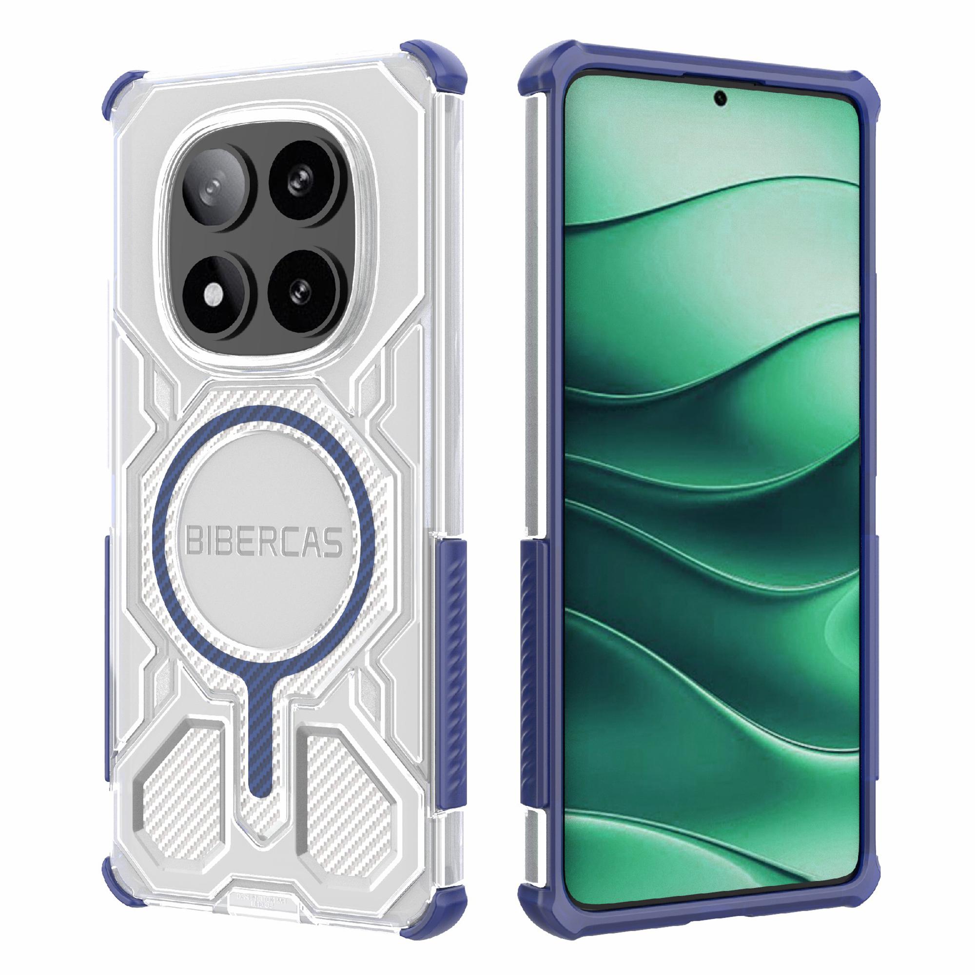 

BIBERCAS J-16 Transparent Series For Xiaomi Redmi Note 14 Pro 5G Magnetic Case TPU + PC Phone Cover B