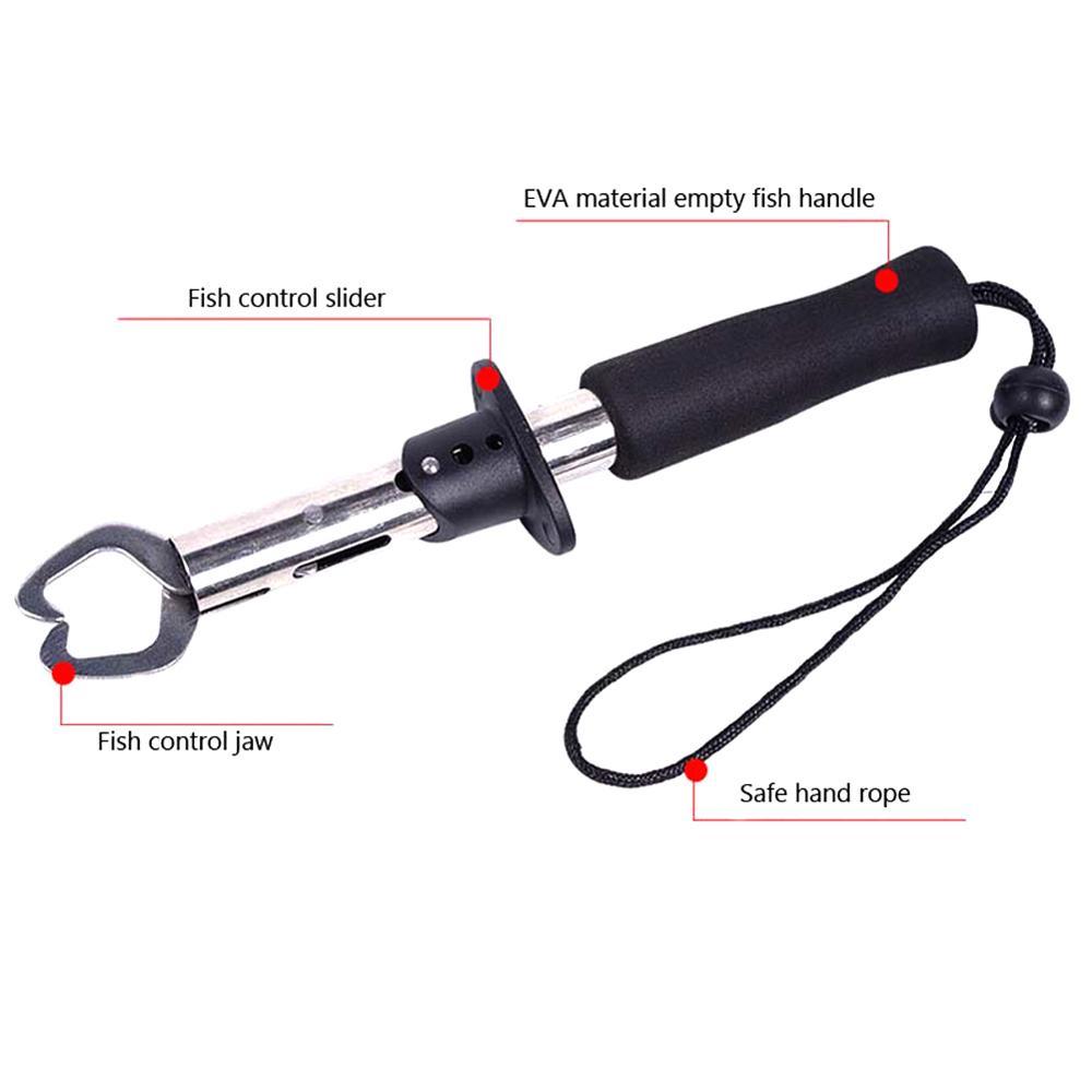 Fischgriff, tragbarer Angelgreifer aus Edelstahl, Fischzange, Greifer aus EVA-Griff, Angelbox, Angelzubehör, Werkzeug