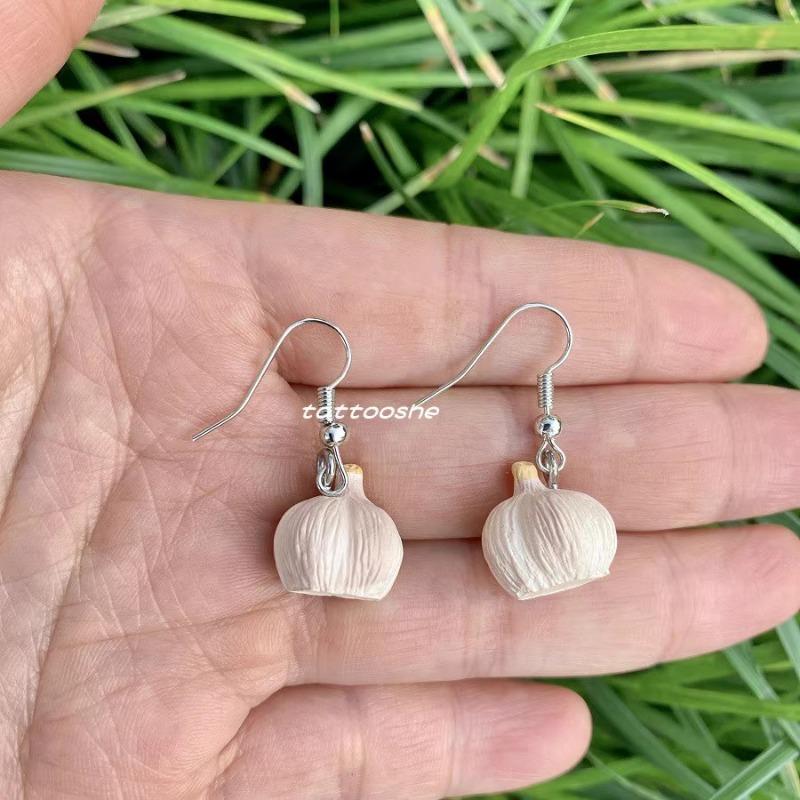 Garlic Earrings Funny Earring Garlic Hook Earring Simulate Vegetable Earrings